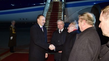   Prezident İlham Əliyev Belarusa rəsmi səfərə gedib  - Foto  