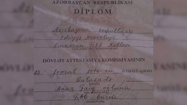 Azərbaycanda kişi məzuna “tibb bacısı” ixtisası necə verilib - AÇIQLAMA + FOTO
