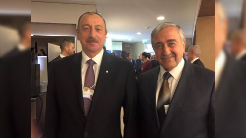 Quzey Kıbrısın prezidenti İlham Əliyevlə görüşüb