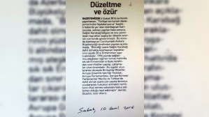 “Sabah” qəzeti Azərbaycandan üzr istəyib - FOTO