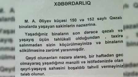 Yasamalda iki bina təcili sökülür 