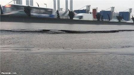 Bakı-Sumqayıt şossesi çökür- Video 