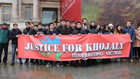 Londonda Xocalı soyqırımı ilə bağlı yürüş keçirilib