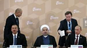 Əliyev-Putin-Ruhani razılaşması İrəvanda təşviş yaratdı - FOTOLAR