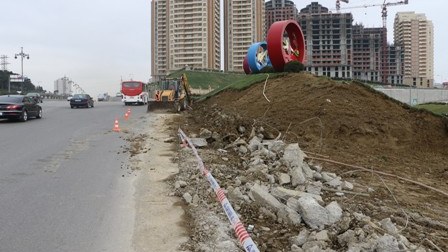 "Şamaxinka" istiqamətindəki süni təpəciklər sökülür- FOTO  