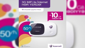 Azercell-dən abunəçilərinə 10 GB internet hədiyyə