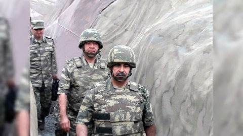 Zakir Həsənov cəbhə b&ouml;lgəsində olub - FOTOLAR