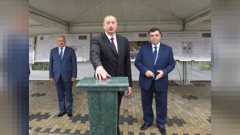 İlham Əliyev Masallıda&nbsp;i&ccedil;məli su sisteminin&nbsp;a&ccedil;ılışında iştirak edib