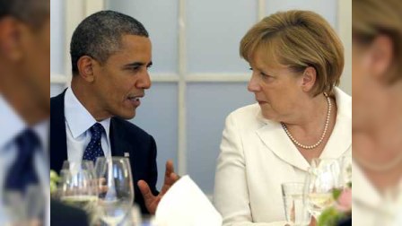 Obama Rusiyaya qarşı sanksiyaların saxlanılmasını Merkellə m&uuml;zakirə edib