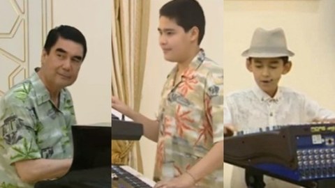 Prezident nəvələri ilə birgə mahnı oxudu - Video