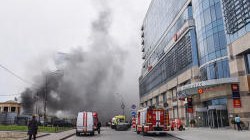 Moskvada ticarət mərkəzində yanğın oldu