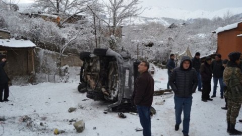 Ermənistanda hərbçilər qəzaya düşdü - FOTO   