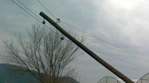 Güclü külək elektrik dirəklərini aşırdı - Kəndlər işıqsız qaldı