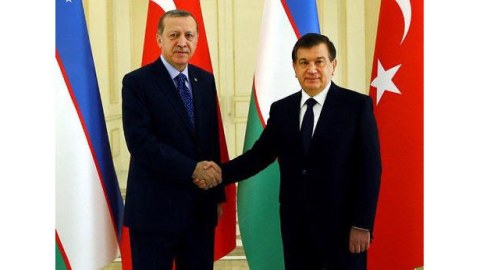 Ərdoğan &Ouml;zbəkistan prezidenti ilə g&ouml;r&uuml;ş&uuml;b
