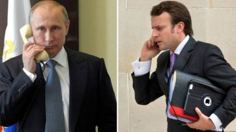 Putin və Makron Suriya məsələsini müzakirə etdilər