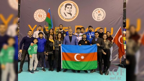 Azərbaycan güləşçiləri Türkiyədə beynəlxalq turnirdə 11 medal qazanıb