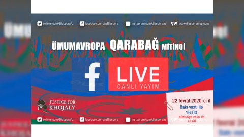 Ümumavropa Qarabağ mitinqi canlı yayımlanacaq
