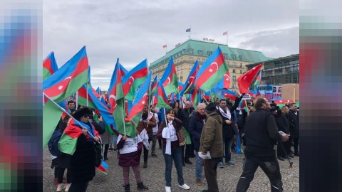 Berlində Ümumavropa Qarabağ mitinqi başa çatdı - FOTOLAR
