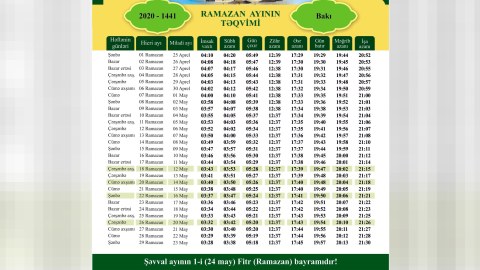 Ramazan ayı başlayır: İmsaq və iftar VAXTLARI - CƏDVƏL