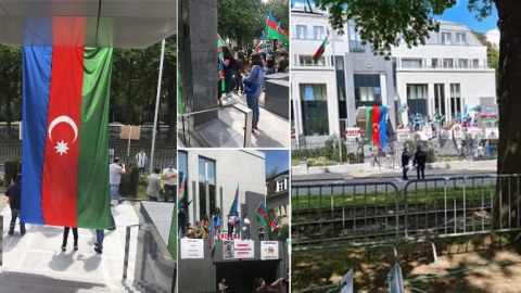 Belçikadakı Azərbaycan səfirliyinin önündə ermənilərin UĞURSUZ AKSİYASI