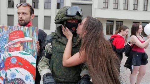 Belarusda polislərdən etirazçılara DƏSTƏK - FOTO, VİDEO