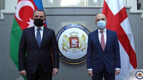 Ceyhun Bayramovun gürcüstanlı həmkarı ilə görüşdü - FOTO