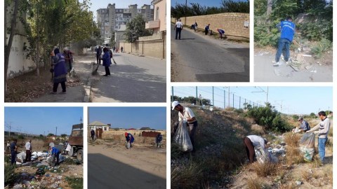 Binəqədi rayonun ərazisində təmizlik işləri davam edir