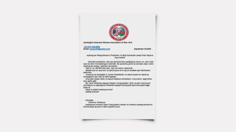 Koordinasiya Şurasının üzvündən İlham Əliyevə minnətdarlıq məktubu