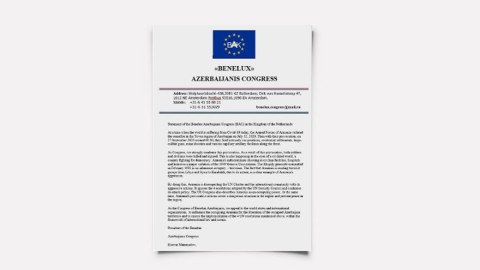 Benilüks Azərbaycanlıları Konqresindən düşmənin hərbi təxribatları ilə bağlı BƏYANAT