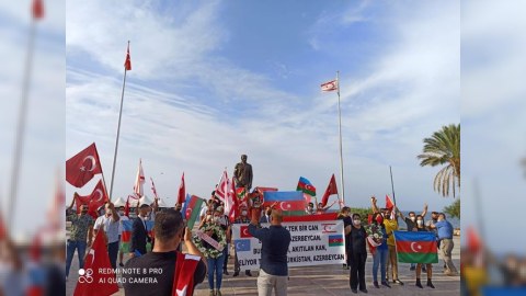 Şimali Kiprdə Qarabağa dəstək mitinqi 