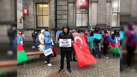 Şotlandiyada Ermənistanın müharibə cinayətlərinə qarşı etiraz aksiyası keçirilib - FOTO