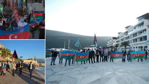 Monteneqroda Azərbaycanın qazandığı qələbə münasibətilə yürüş keçirilib