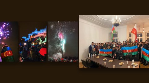 Varşavada Azərbaycanın Qarabağdakı qələbəsi ilə bağlı avtoyürüş keçirilib