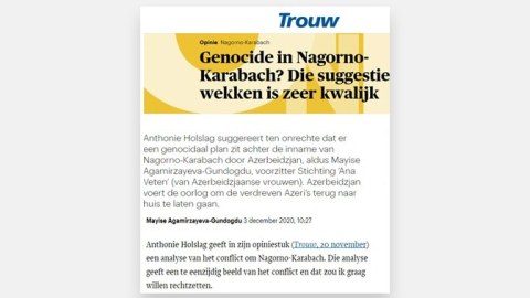 Diaspor rəhbəri niderlandlı antropoloqa tarixi faktlarla tutarlı cavab verib