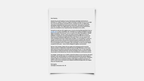 Britaniyadakı soydaşlarımız ingilis deputatın ermənipərəst addımına etiraz ediblər