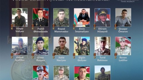 16 şəhid müəllim “Vətən uğrunda” medalı ilə təltif  EDİLDİ