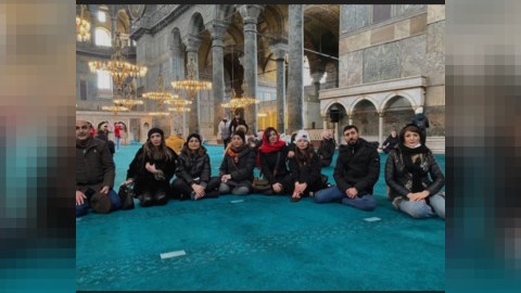 Azərbaycanlı jurnalistlər Aya Sofyada - FOTO