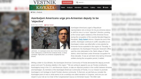 ABŞ-dakı Azərbaycan diasporundan ermənipərəst konqresmenə çağırış