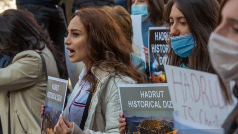 Hadrut erməniləri Yerevanda aksiya keçirdi