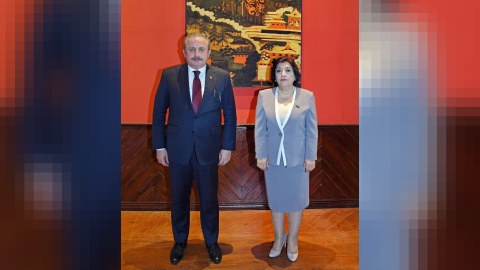 Sahibə Qafarova Mustafa Şentopla görüşüb