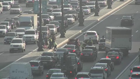 Bakının Heydər Əliyev prospektində yol qəzası - FOTO