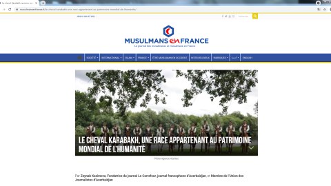 Azərbaycanlı jurnalist Fransa mediasında Qarabağ atlarından yazdı