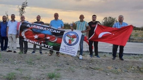 İğdır sakinləri Araz sahilində Ermənistana qarşı aksiya keçirib