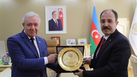 Türkiyə səfiri Gəncə Dövlət Universitetin rektoru ilə görüşüb - FOTOLAR