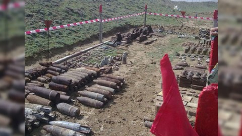 Füzuli-Zəngilan dəmiryolunda 1323 mina, 14 partlamamış hərbi sursat aşkarlandı