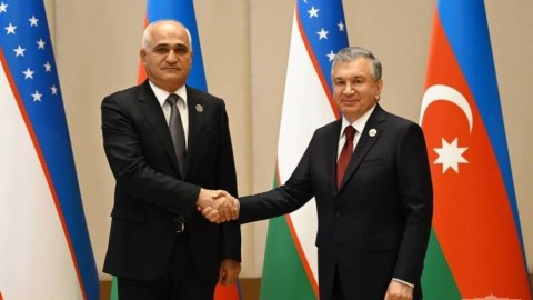 Özbəkistan Prezidenti Şahin Mustafayevi qəbul etdi - FOTO