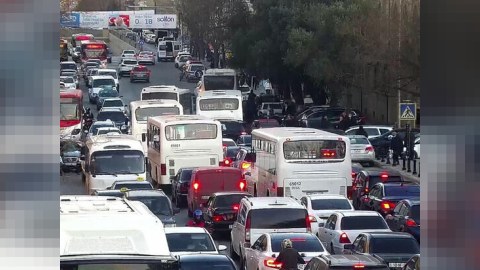 Bakının bu yollarında sıxlıq yaranıb  
