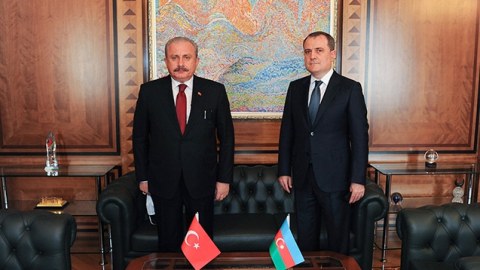 Ceyhun Bayramov Mustafa Şentopla görüşdü - FOTO