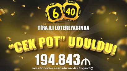 Azərbaycanda 195 min manatlıq Cek Pot uduldu