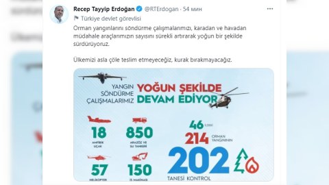 Ərdoğandan meşə yanğınları ilə bağlı paylaşım – FOTO